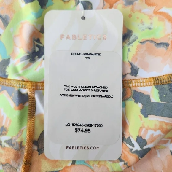 Fabletics Define PowerHold® High-Waisted 7/8 Legging. Color: PAINTED MARIGOLD. S - Picture 10 of 12